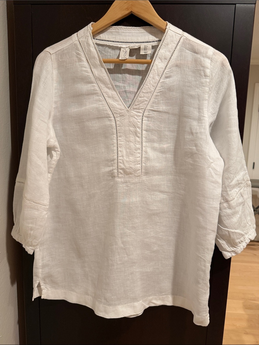 Joie White Linen V-Neck Tunic Top